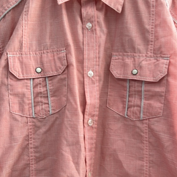 Carbon XL Pink Button Western Shirt Roll Tab Option Long Sleeve Classic - Picture 9 of 13